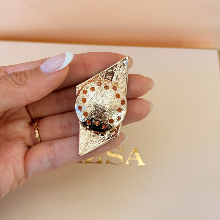 Mixed texture blue enamel rose gold plated set