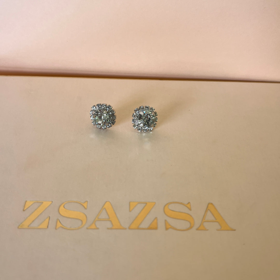 Preciosa crystals flower white gold plated set