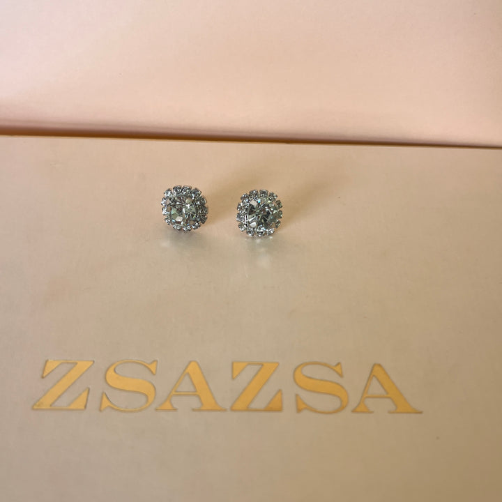 Preciosa crystals flower white gold plated set