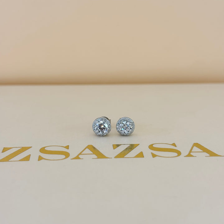 Round zircone sterling silver set