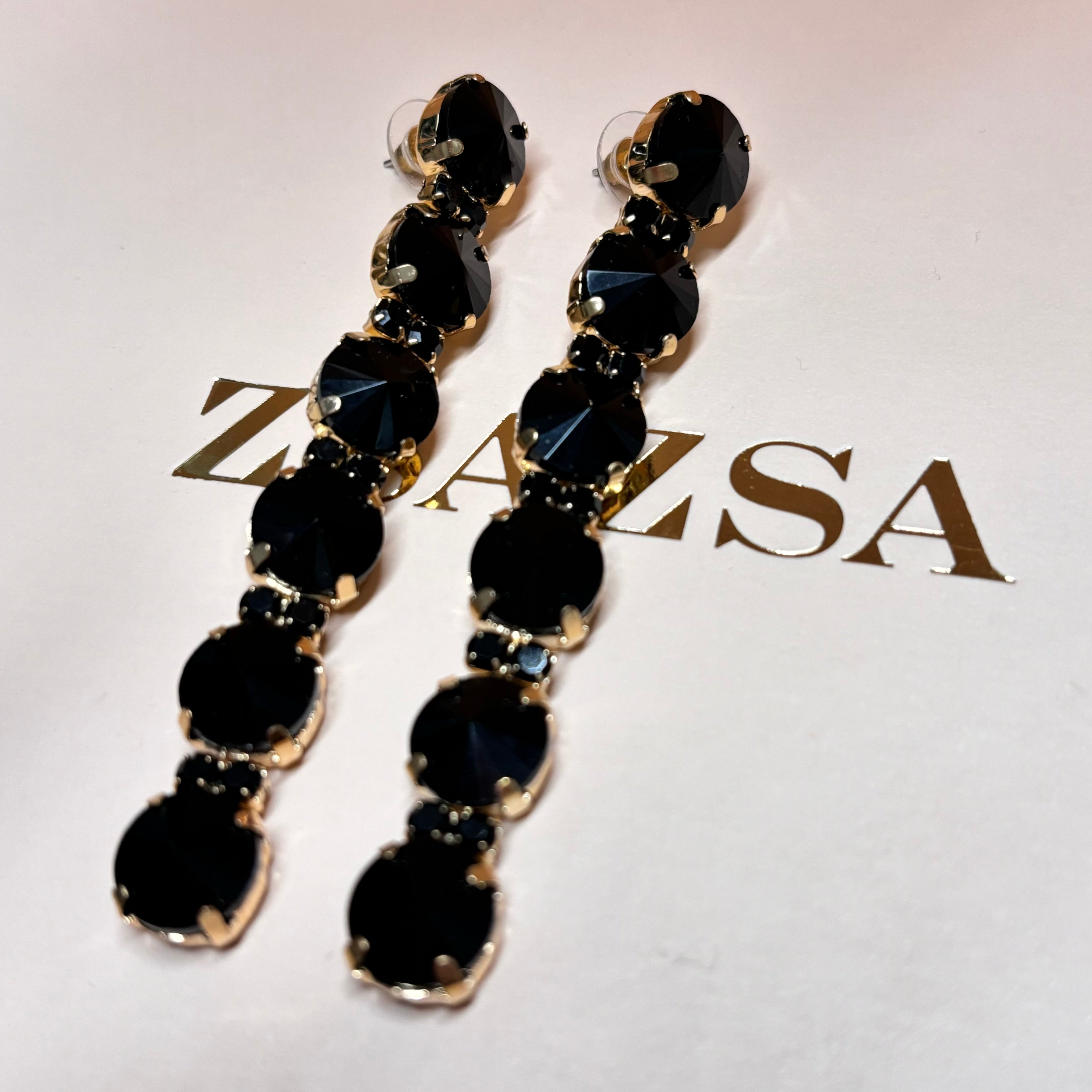 Long black earrings