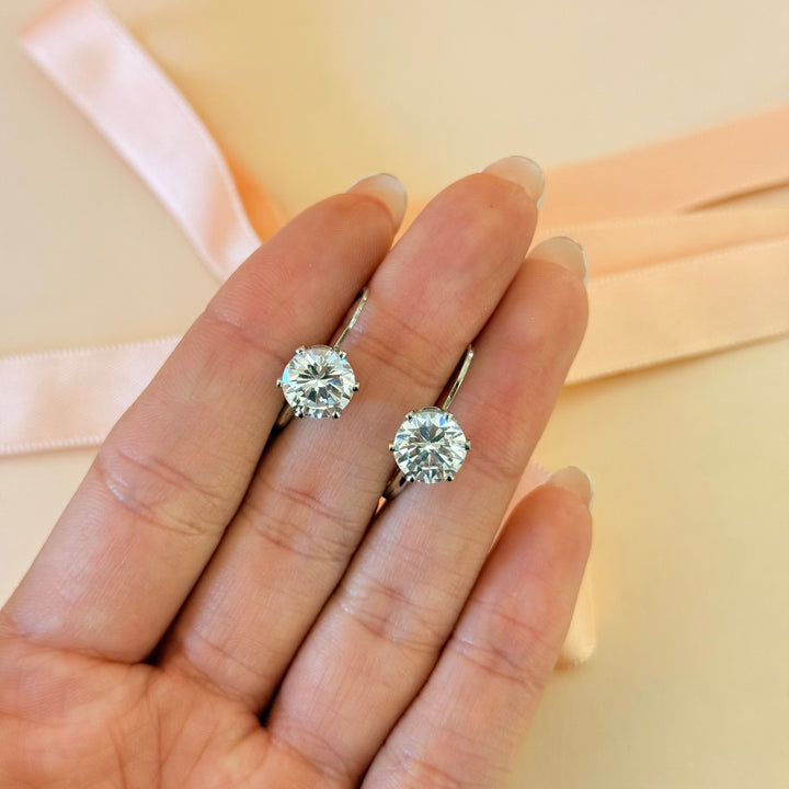 Basic solitaire zircone silver hooks