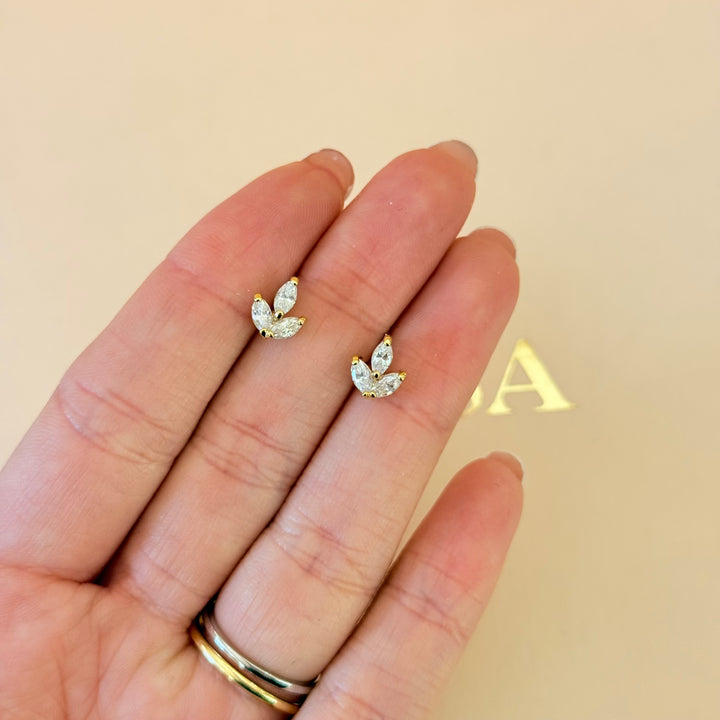 Marquise zircone gold plated set