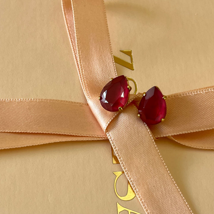Red Swarovski Crystals studs