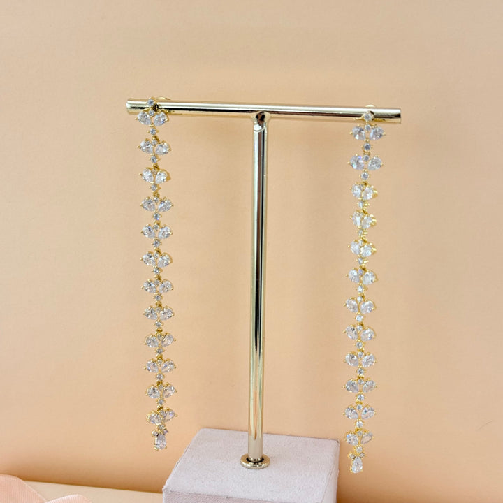 Long dainty teardrops zircone gold plated