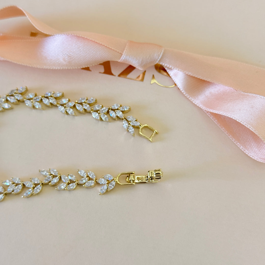 Zircone marquise gold plated bracelet