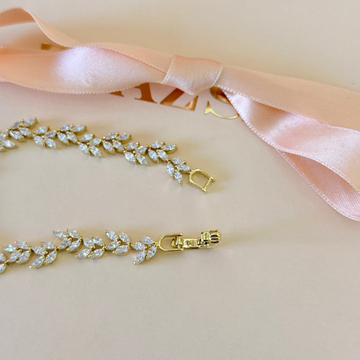 Zircone marquise gold plated bracelet