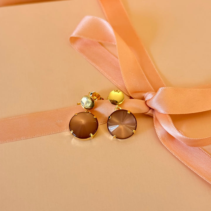 Bronze resin gold plated earrings