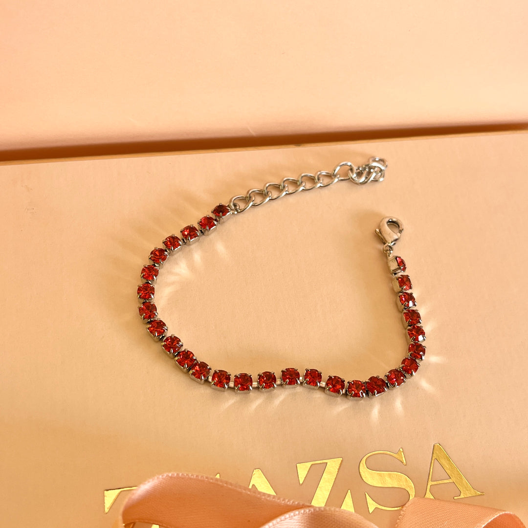 Coral Swarovski crystals  bracelet