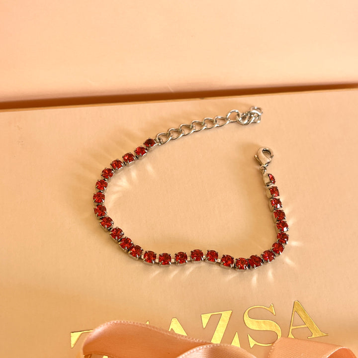 Coral Swarovski crystals  bracelet
