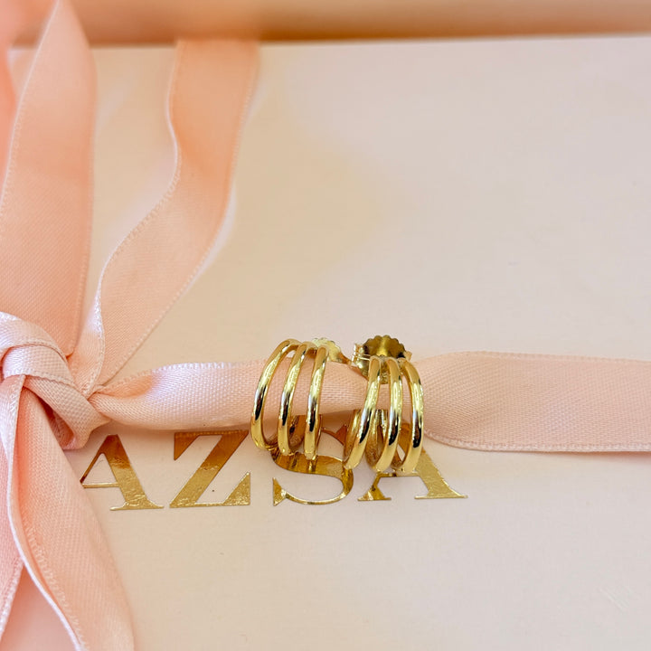 Small sterling silver gold plated hoops