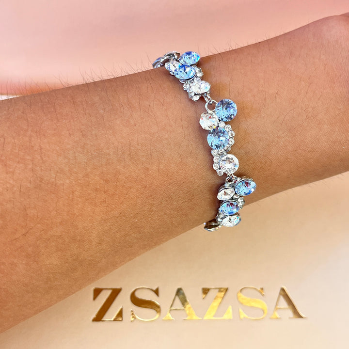 Light blue Swarovski crystals earrings & bracelet