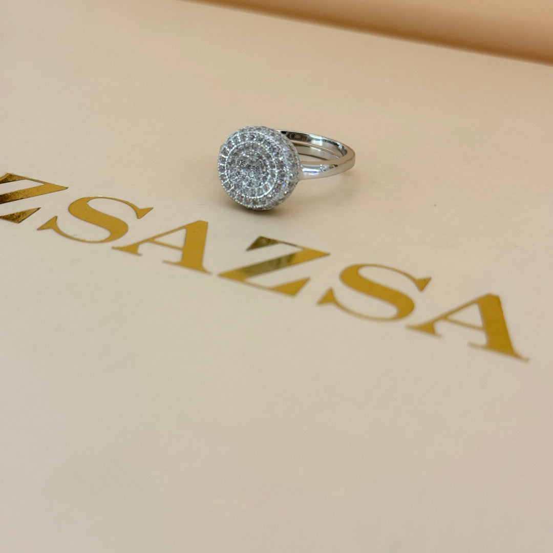 Round zircone sterling silver set