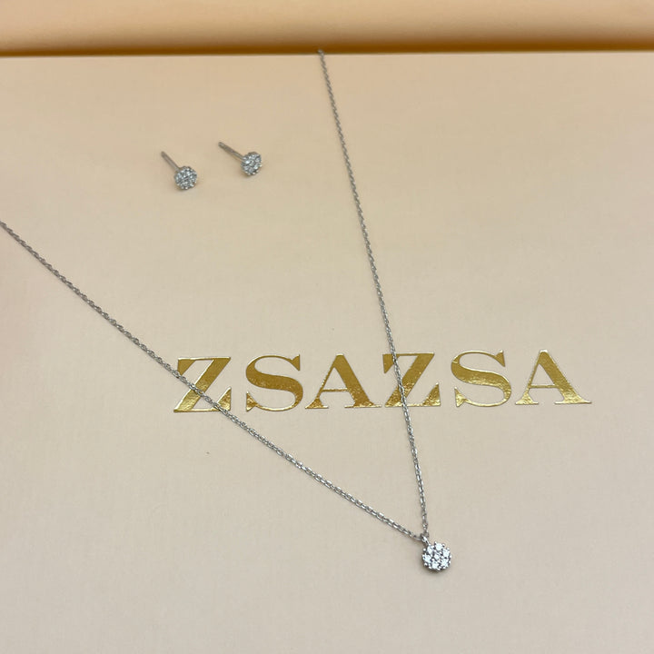 Silver zircone set