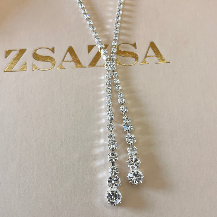 Swarovski crystals round white gold plated set