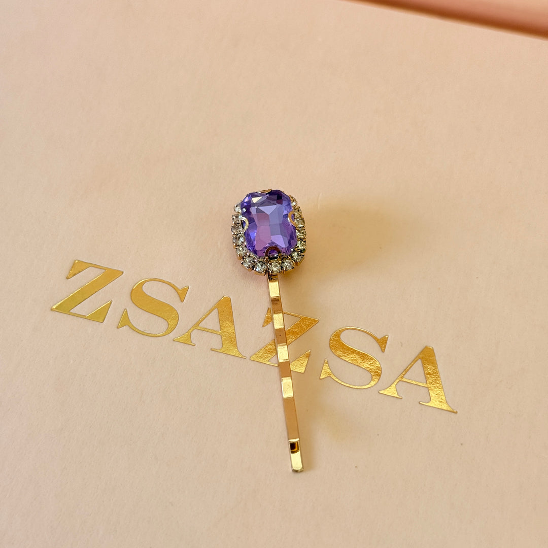 Preciosa crystals lilac gold hair clip