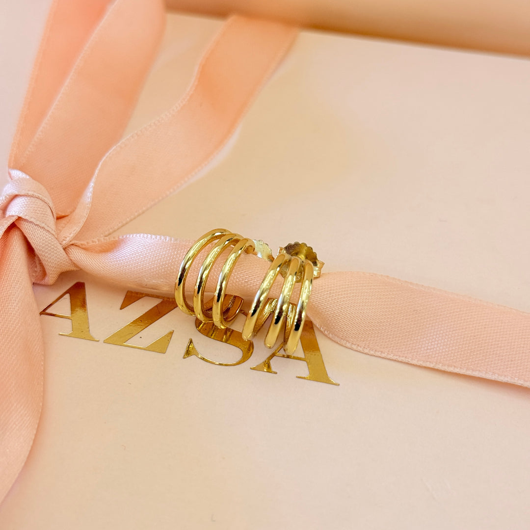 Small sterling silver gold plated hoops