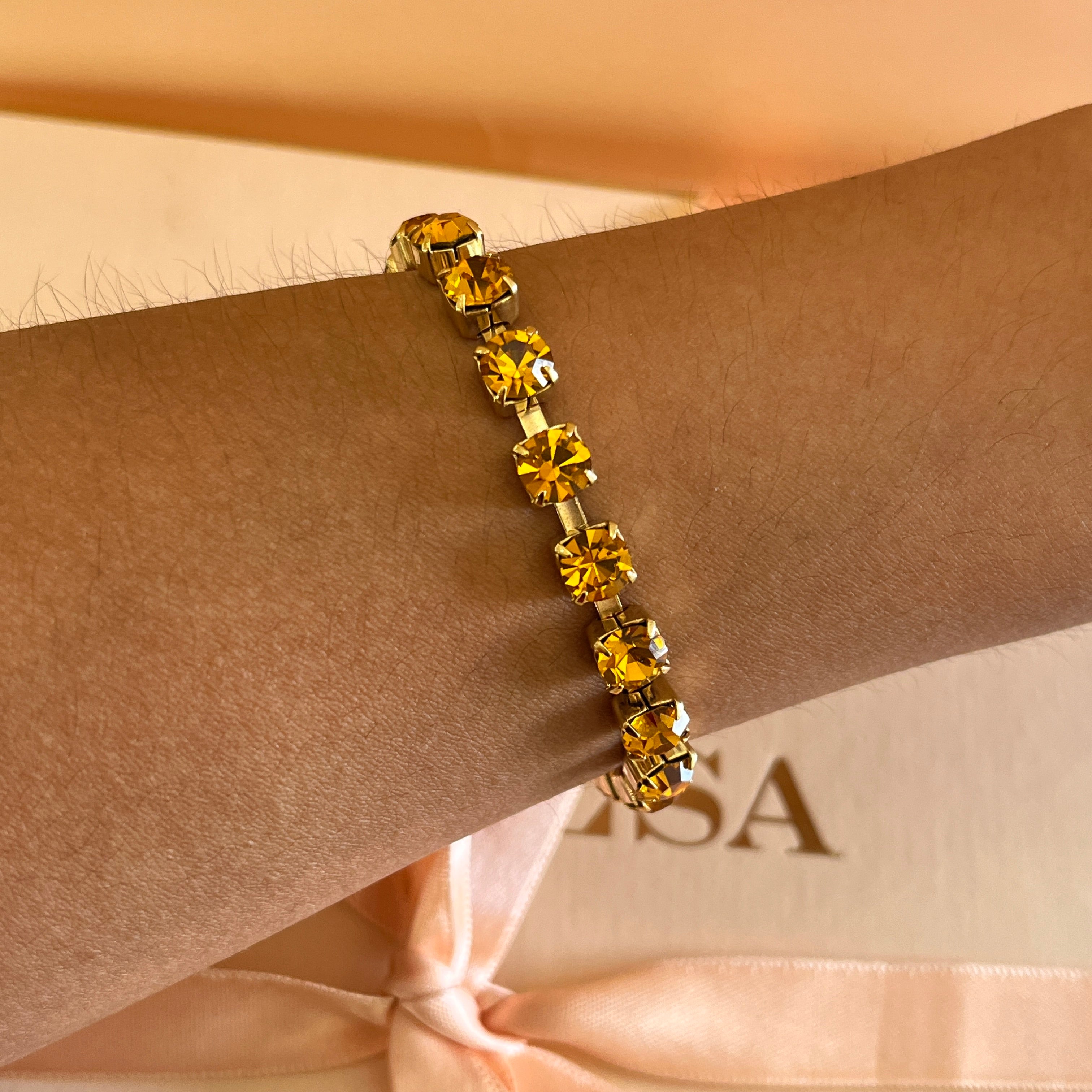 Topaz Swarovski crystals bracelet