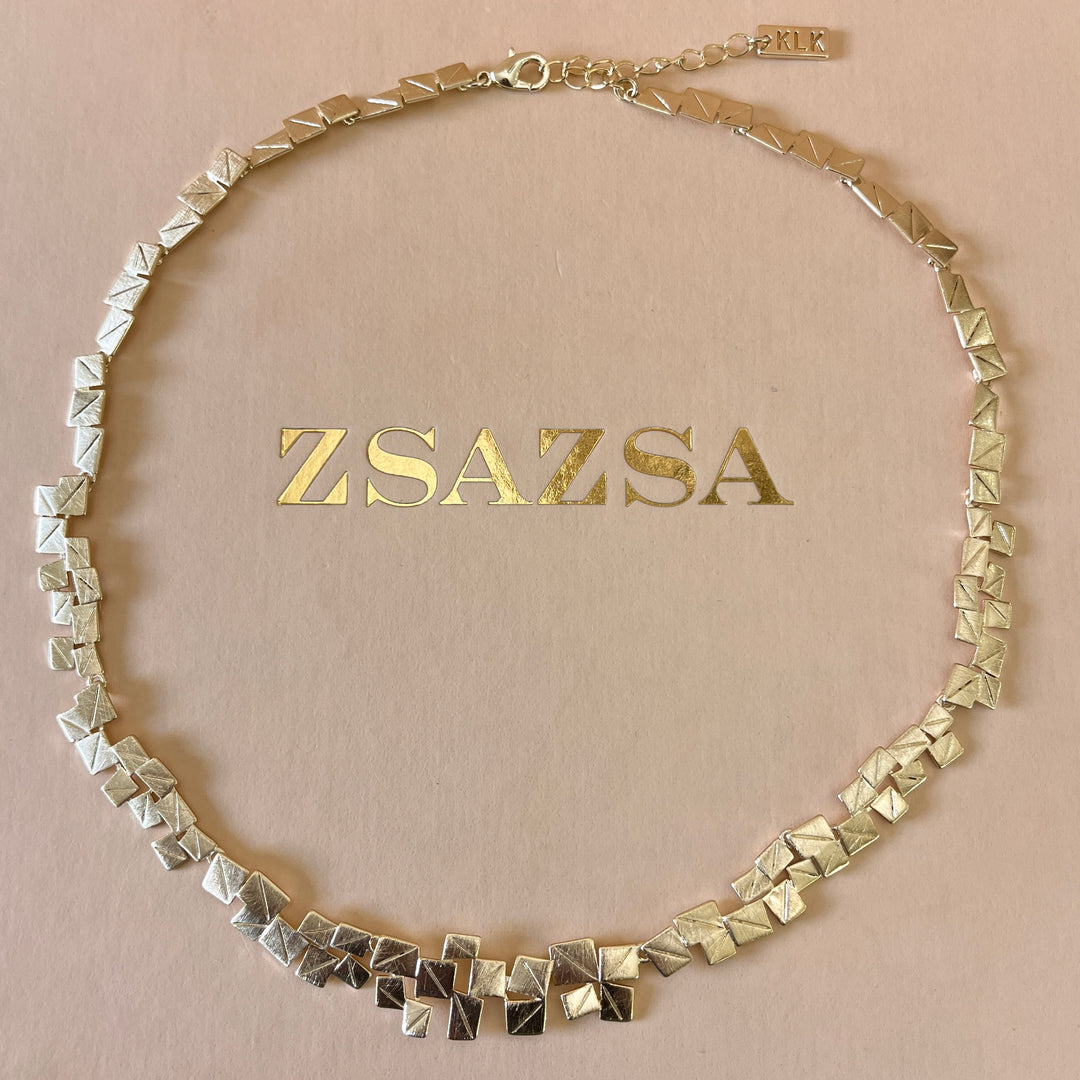 Handmade square gold plated set