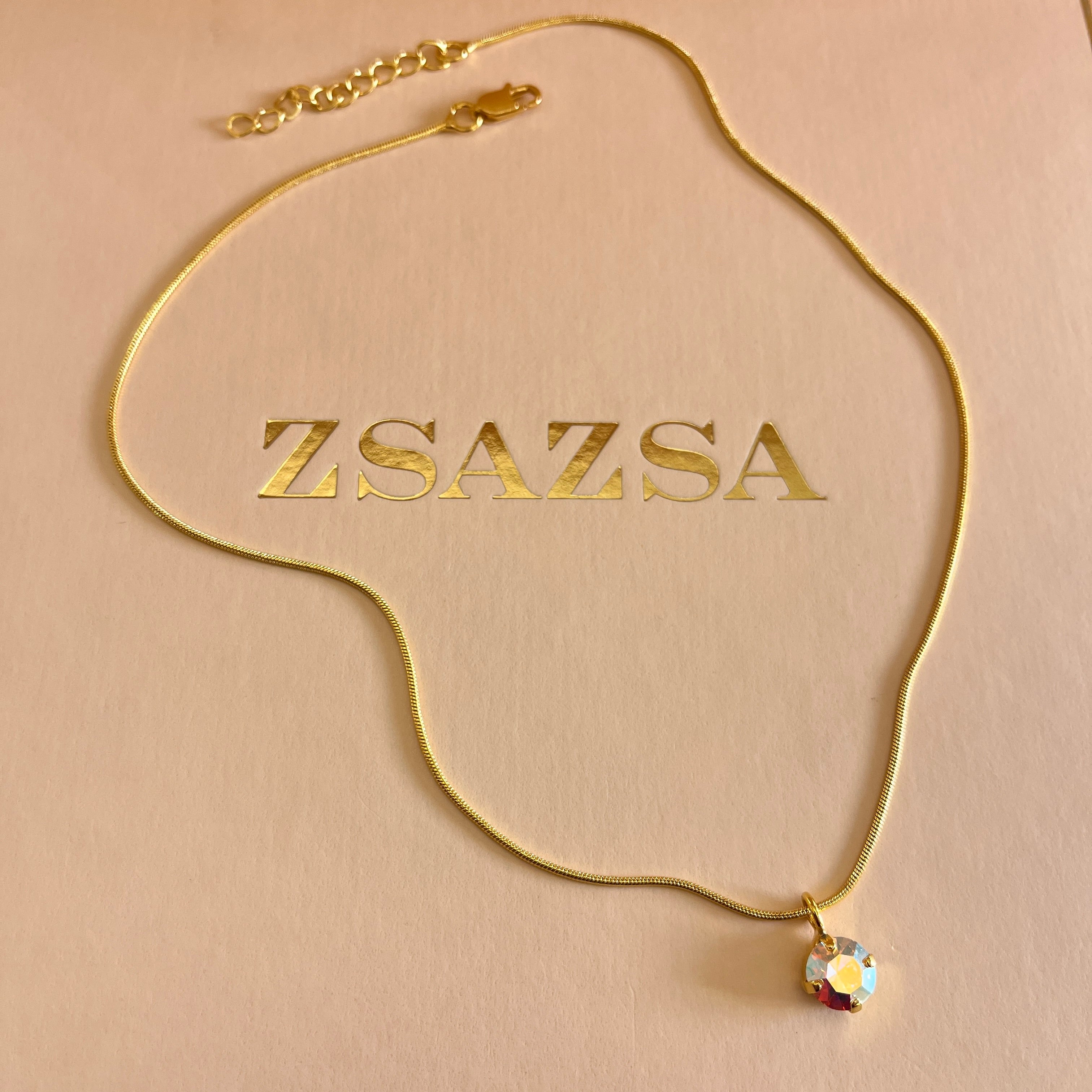 Aurora borealis Swarovski crystal pendant