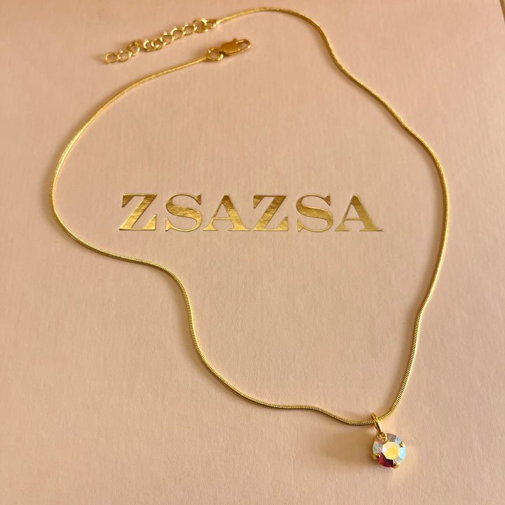 Aurora borealis Swarovski crystal pendant