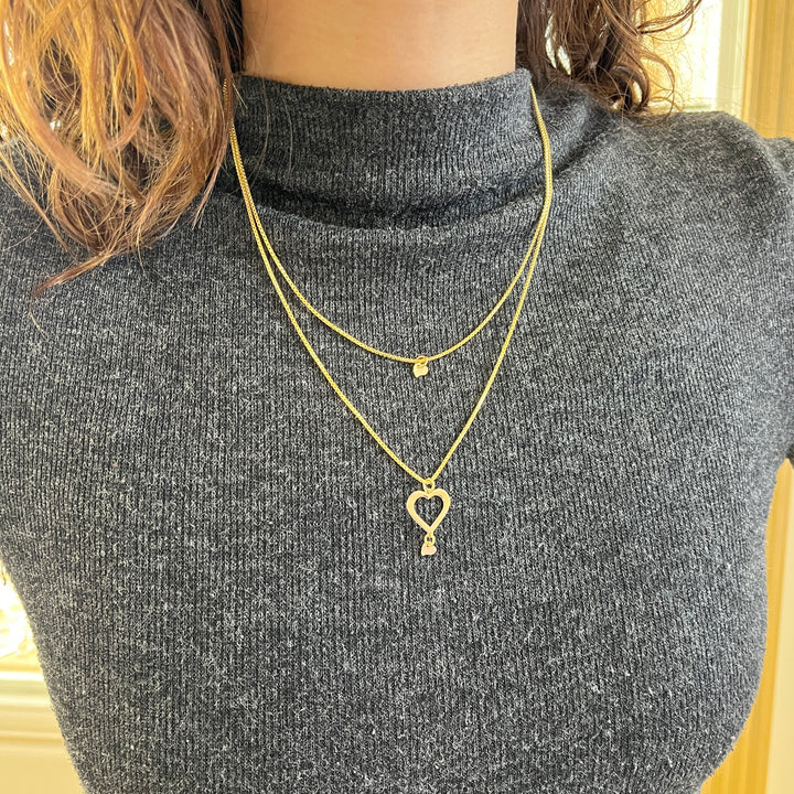 Hearts gold plated 2 rows necklace