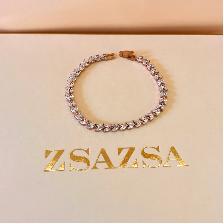 Marquise zircone rose gold plated bracelet
