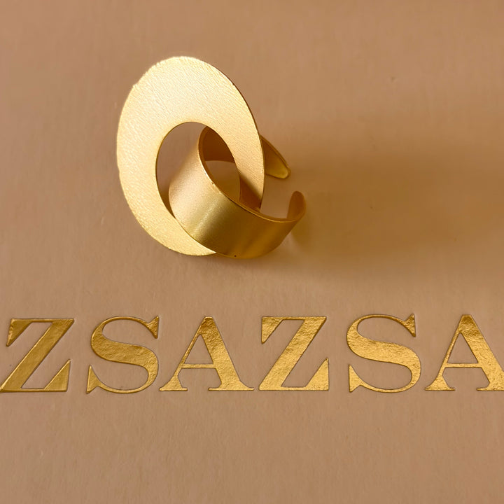 Handmade Orbit Circle Gold Ring | Gold Plated | ZsaZsa