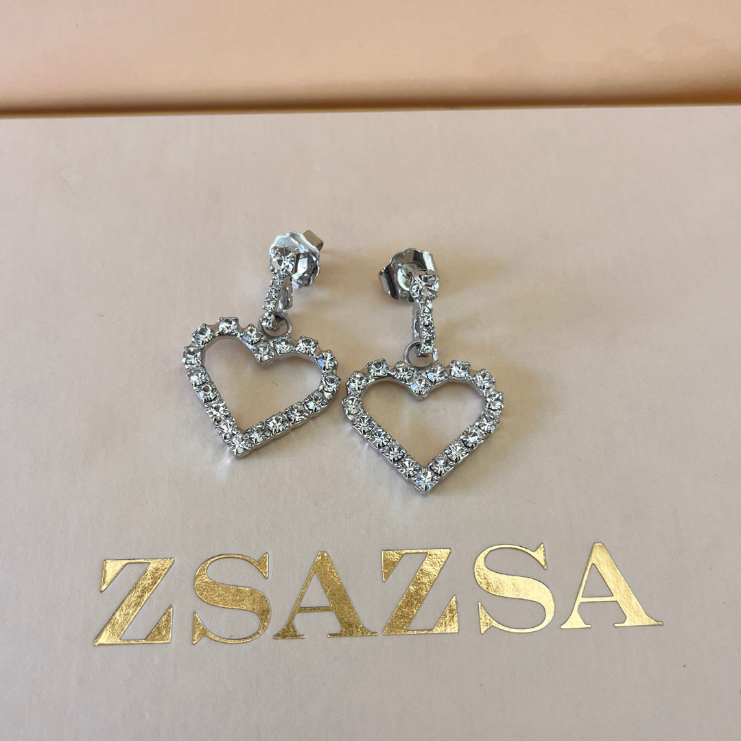 Preciosa crystals heart white gold plated earrings
