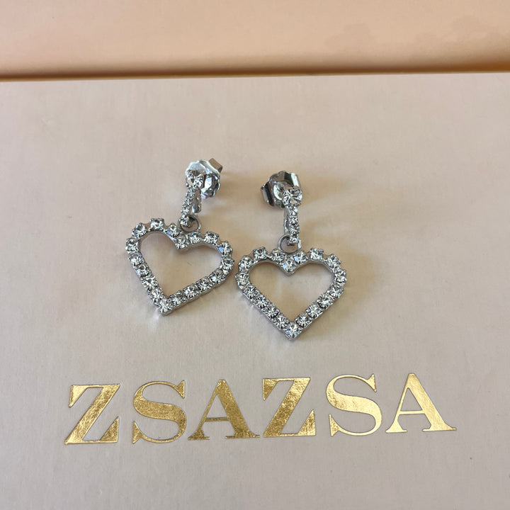 Preciosa crystals heart white gold plated earrings