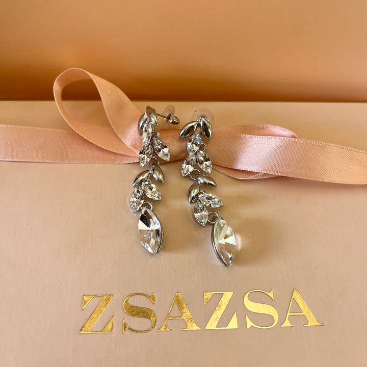 Swarovski crystals marquise gold plated set