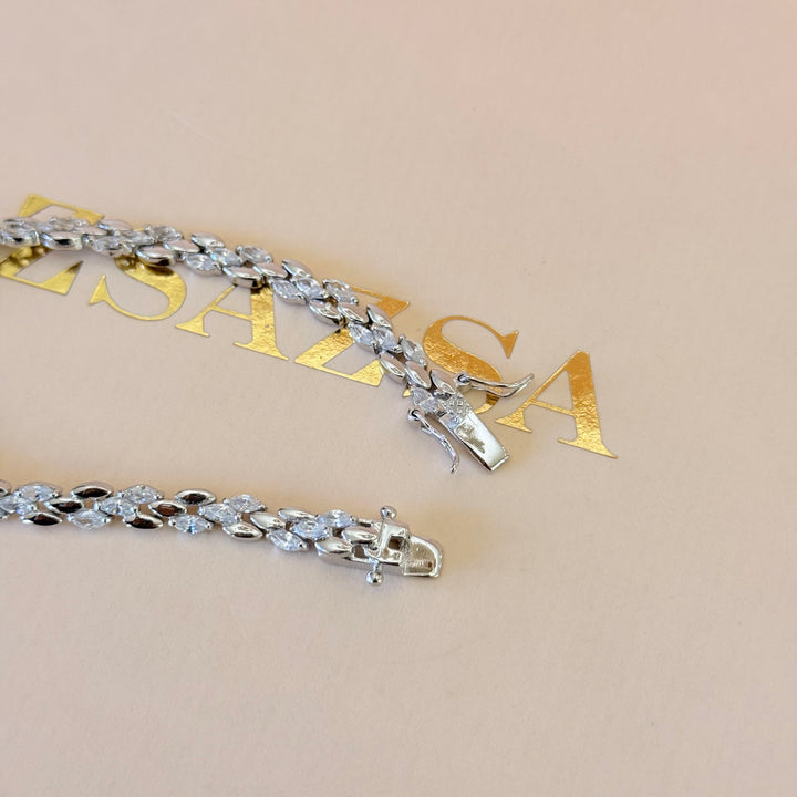 Marquise zircone Sterling silver bracelet
