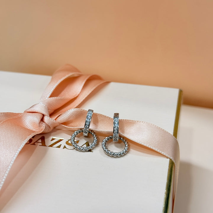 2 in 1 sterling silver hoops