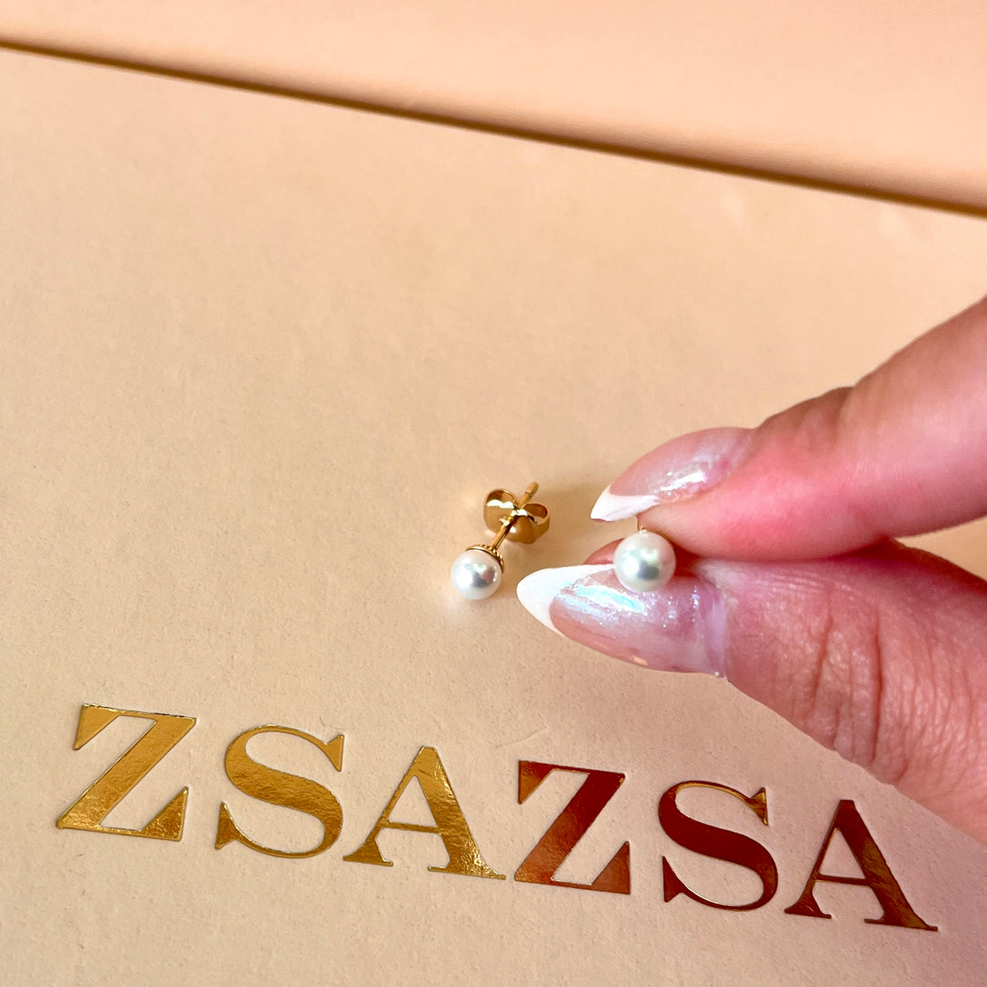 White Mallorca pearls gold plated set