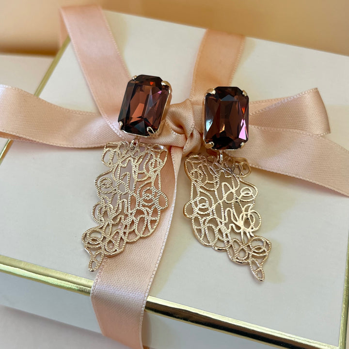 Purple Swarovski crystals set