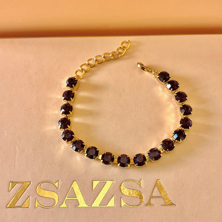 Purple preciosa crystals bracelet