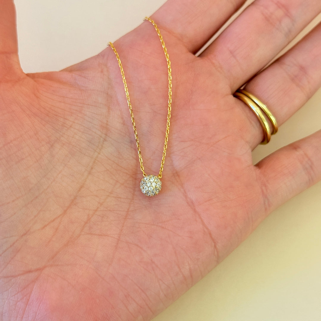 Zircone small ball gold plated pendant