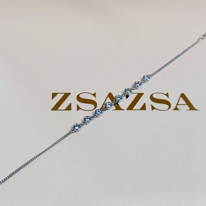 Dainty rounds zircone silver bracelet