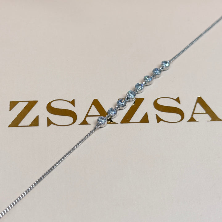 Dainty rounds zircone silver bracelet