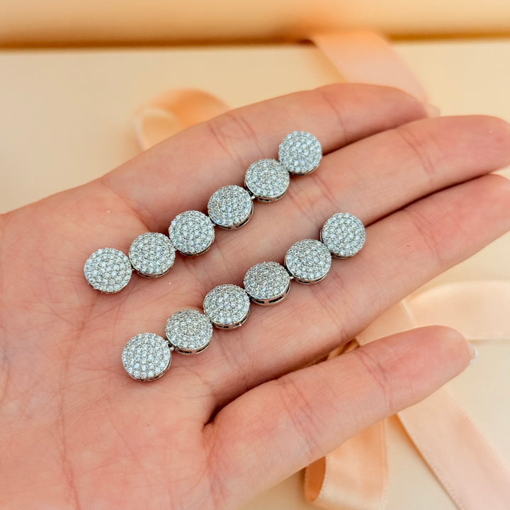 Rounds silver zircone earrings