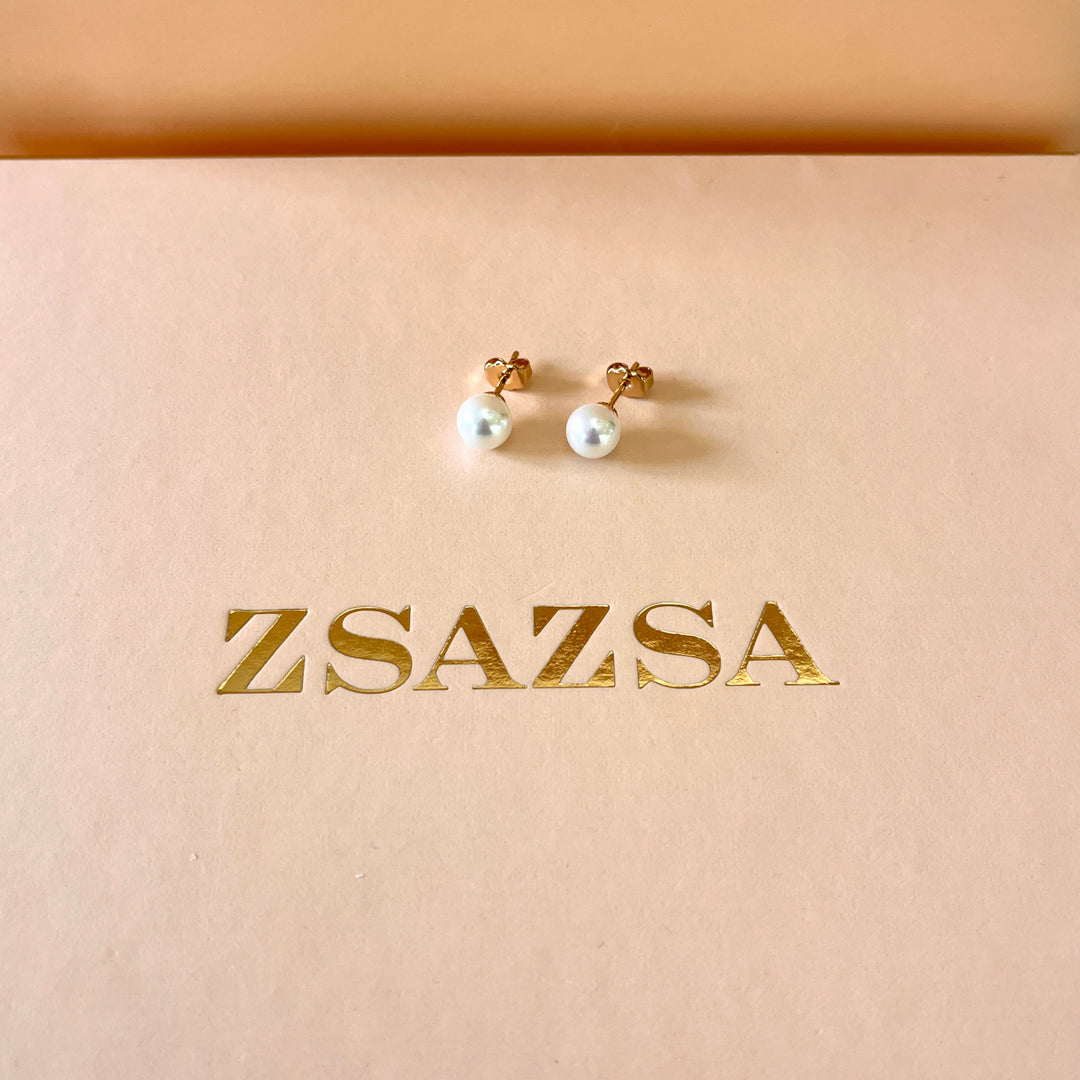 White Mallorca Pearls gold plated set