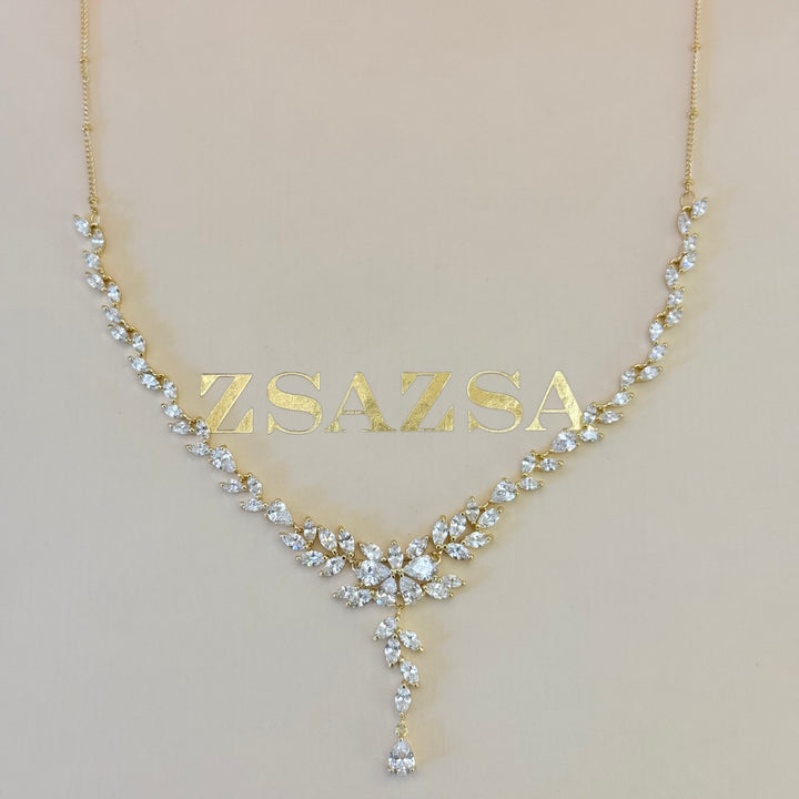 Marquise zircone gold plated set