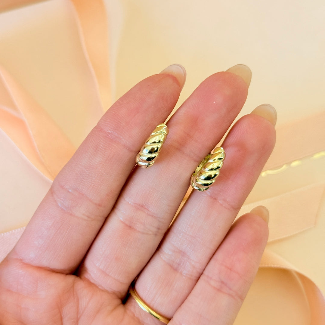 Dainty sterling silver gold plated hoops