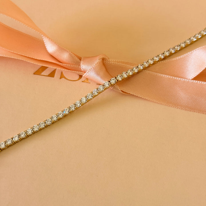 Zircone tennis gold plated sterling silver bracelet