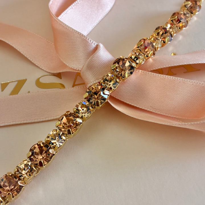 Peach Swarovski crystals bracelet