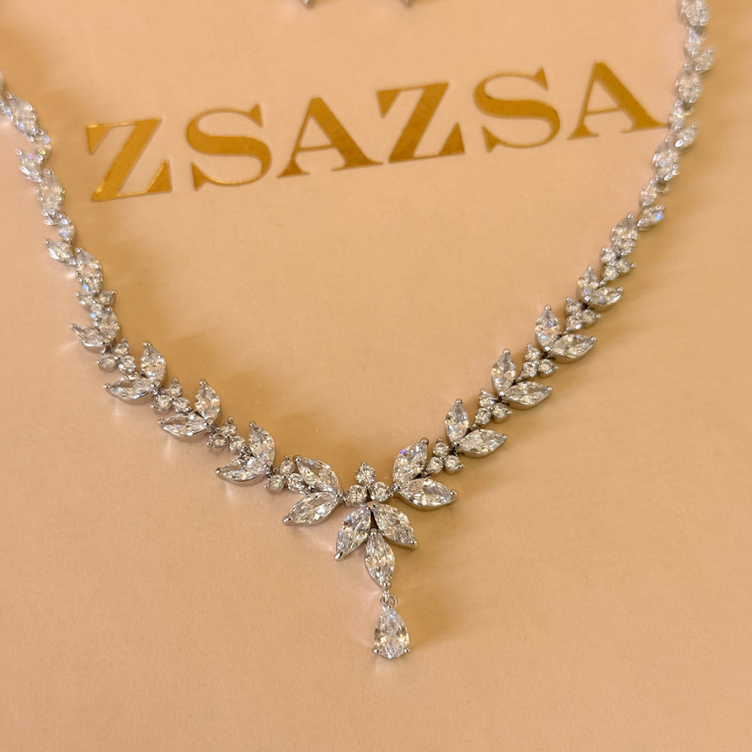 Marquise zircone silver set