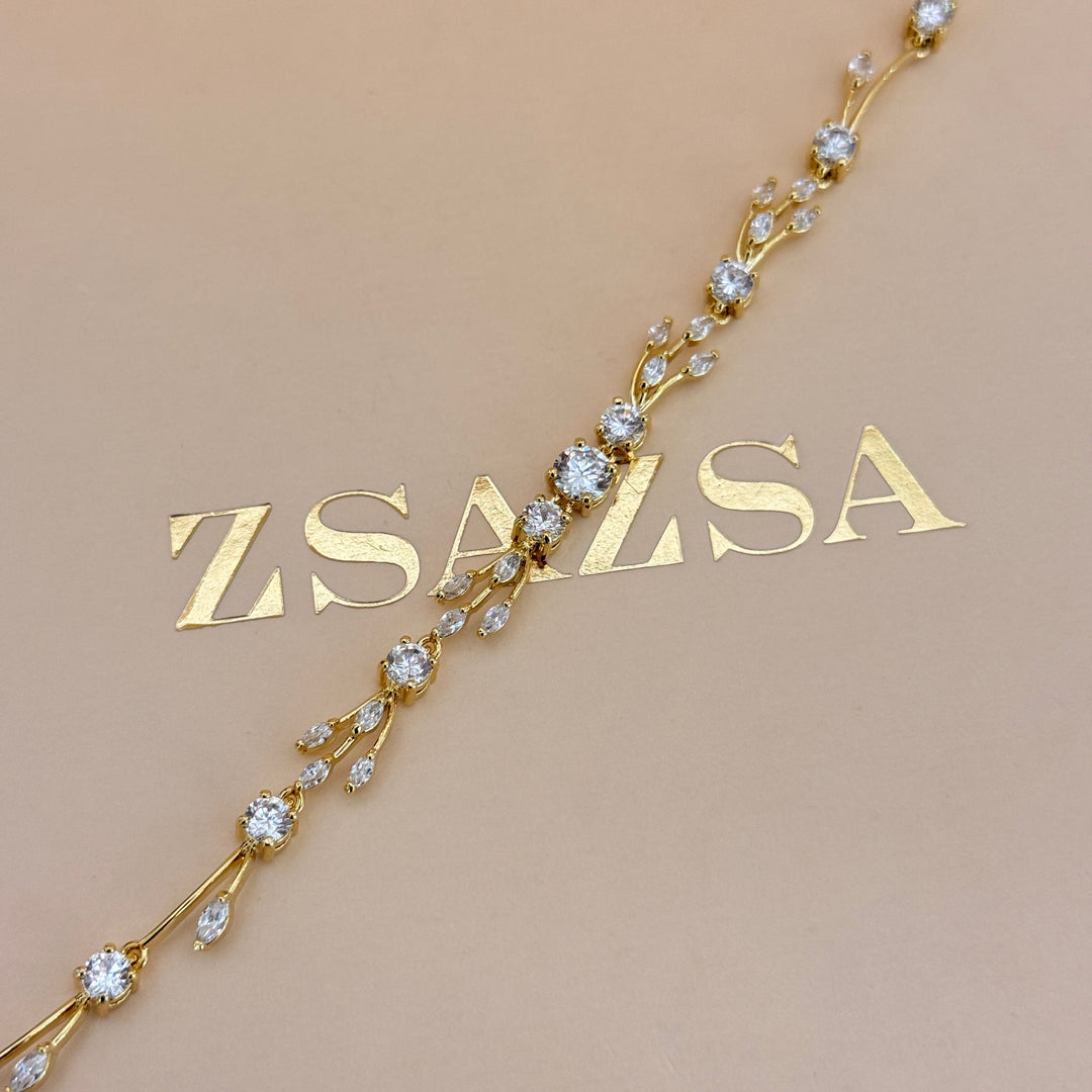 Teardrop zircone gold plated set