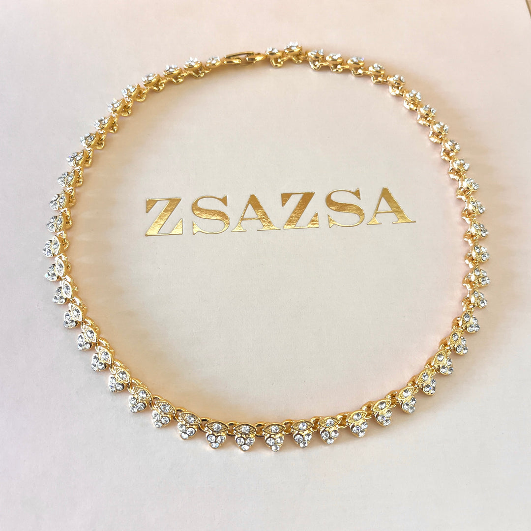 Swarovski crystals heart & marquise shapes gold plated set