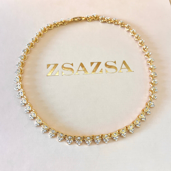 Swarovski crystals heart & marquise shapes gold plated set