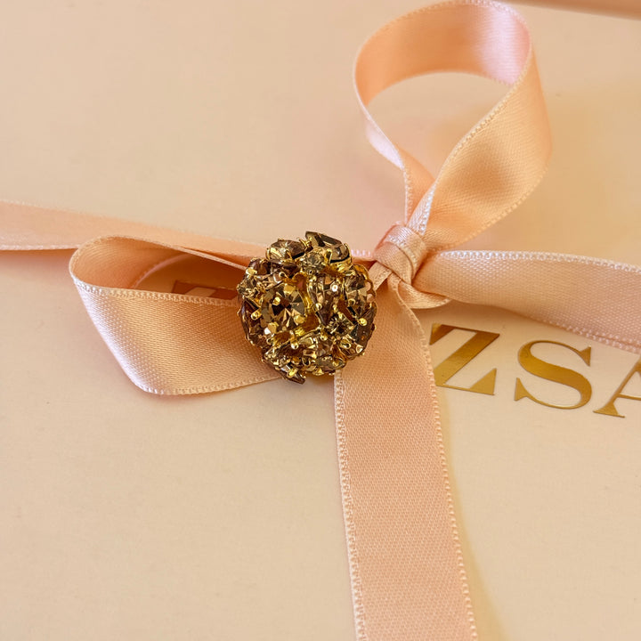 Bronze preciosa crystals gold plated brooch